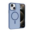 iPhone 14 Kalebol Metal Lens Frame MagSafe Frosted PC Case Sierra Blue - 1