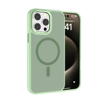 iPhone 14 Pro Kalebol Metal Lens Frame MagSafe Case - Matcha Green - 1