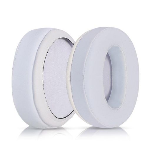 Replacement Earpads for Sennheiser HD Series - Ice Silk Cloth White (2pcs) - 1