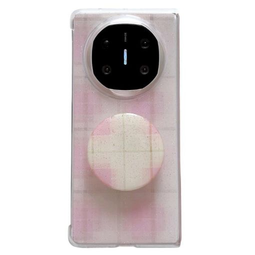 Huawei Mate X6 Pink Glitter Dots Phone Case with Holder - 1