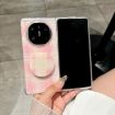 Huawei Mate X6 Rose Red Glitter Dots Phone Case with Holder - 3