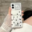 Huawei Nova Flip Phone Case - Glitter Dots Pattern with Holder (White) - 2