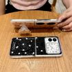 Huawei Pocket 2 Phone Case Black - Glitter Dots Pattern with Holder - 6