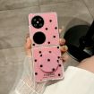 Huawei Pocket 2 Rose Red Glitter Dots Phone Case with Holder - 2