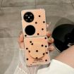 Huawei P50 Pocket Gold Glitter Dots Phone Case with Holder - 2