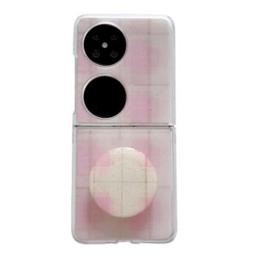 Huawei P50 Pocket Pink Glitter Dots Phone Case with Holder - 1