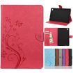 Samsung Galaxy Tab A7 10.4 Butterfly Flower Leather Case Wallet Magenta - 1