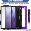 Shockproof Case for Samsung Galaxy Tab A7 (2020) with Holder & Straps - Purple - 5