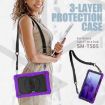 Shockproof Case for Samsung Galaxy Tab A7 (2020) with Holder & Straps - Purple - 8