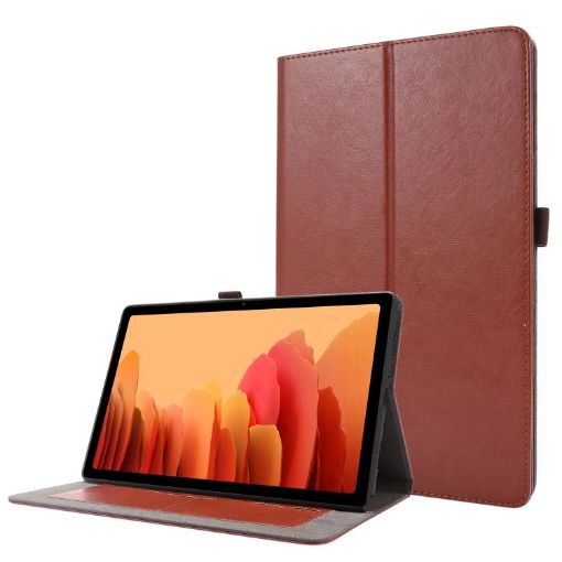 Samsung Galaxy Tab A7 (2020) Brown Leather Case with Holder & Card Slot - 1
