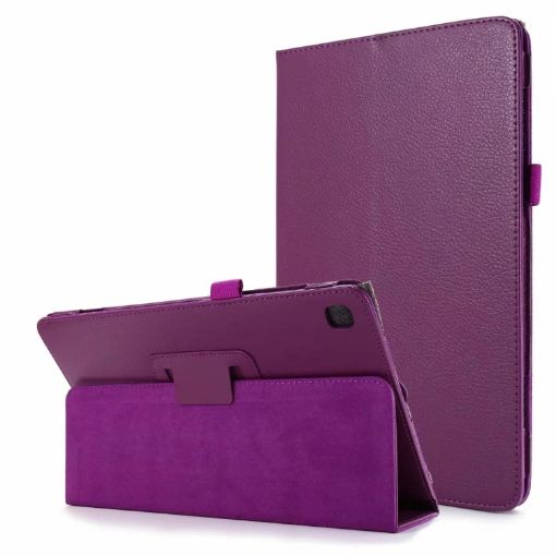 Samsung Galaxy Tab A7 10.4 (2020) Purple Leather Case with Holder - 1