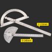 Stainless Steel Protractor Angle Finder with 150mm Arm Ruler Tool - 5