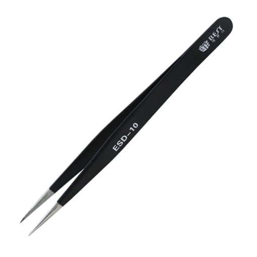 Precision Anti-static ESD Stainless Steel Tweezers - BEST BST-10 - 1