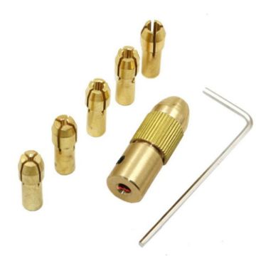 7 PCS Brass Drill Bit Collet Set 0.5-3mm with Wrench for Micro Twist - 1