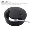 60mm Desktop Outlet USB Cable Wire Hole Cover Round Holder Winder - 5