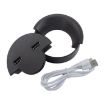 80mm Desktop Outlet USB Cable Wire Hole Cover Round Holder Winder - 2
