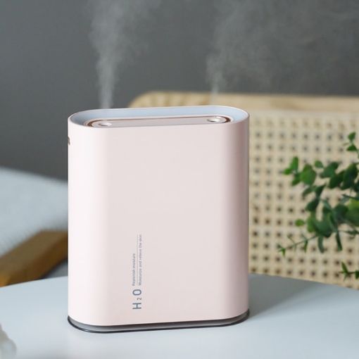 Y10 Runway Dual Jet Humidifier 1L Air Purifier with Night Light Pink - 1