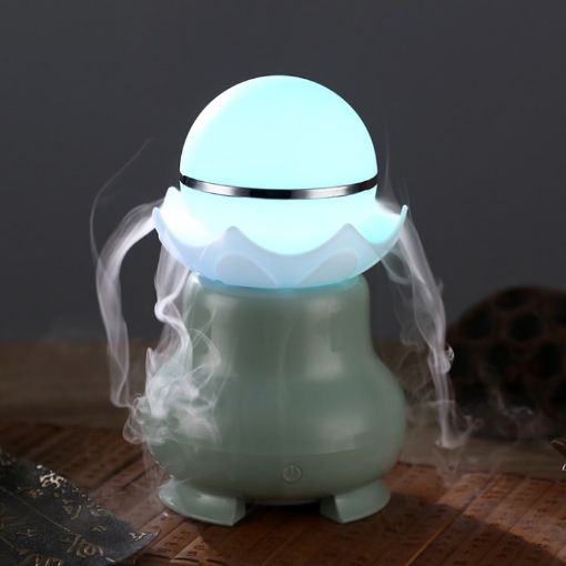 USB Charging Aromatherapy Humidifier with LED Light, 95ml, Mint Green - 1