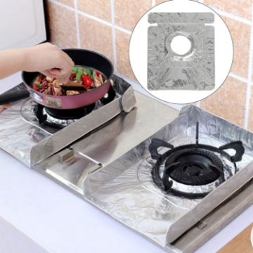 Gas Stove Protectors - 2 PCS Foil Heat-resistant Anti-Fouling Liners (Silver) - 1