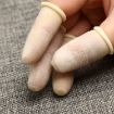 100pcs Antistatic Antislip Latex Fingertips Gloves, Size M, Khaki - 1