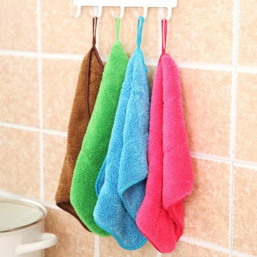 Bamboo Fiber Dish Towel - Double-Sided, Non-Stick, Random Color, 70 Char - 1