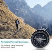 Aluminum Alloy Compass with Keychain for Hiking & Camping - Random Color - 6