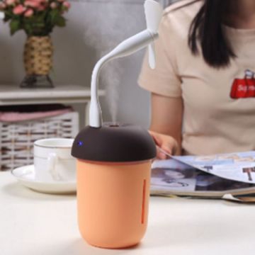 3 in 1 USB Charge Mushroom Aroma Humidifier with USB Port (Coffee) - 1