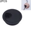 2 PCS Zinc Alloy Desk Hole Cover, 50mm Diameter, Matte Black - 1