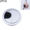 2 PCS Zinc Alloy Desk Hole Cover, 50mm Diameter, Bright Gold Finish - 1
