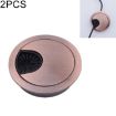 2 PCS Zinc Alloy Desk Hole Cover, 53mm Diameter, Red Bronze Finish - 1