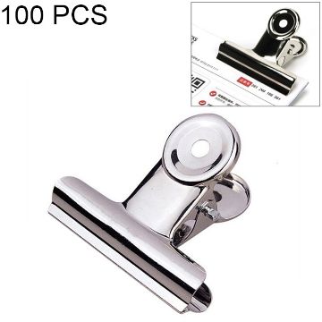 100PCS 22mm Silver Stainless Steel Round Paper Clips Office Bind - 1