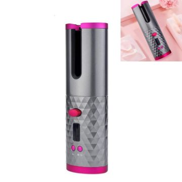 Wireless USB Charging Hair Curler - Portable Mini Curling Iron, LCD Display - 1