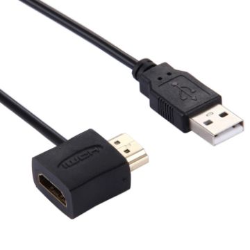50cm HDMI Female & Male to USB 2.0 Male Adapter Cable - 1