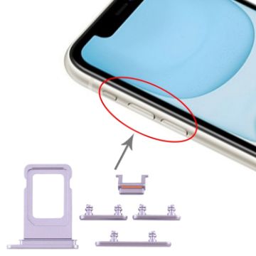 iPhone 11 Purple SIM Card Tray & Side Key Replacement Parts - 1