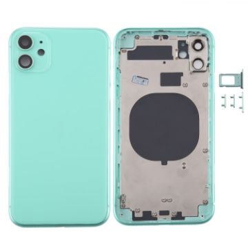 iPhone 11 Green Back Housing Cover with SIM Tray, Side Keys & Camera Lens - 1