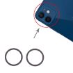 iPhone 12 Rear Camera Glass Lens Protector Ring 2 PCS (Black) - 1