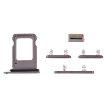 iPhone 13 Pro Graphite SIM Card Tray & Side Keys Replacement Set - 1