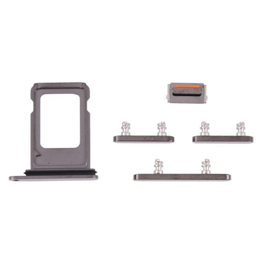 iPhone 13 Pro Graphite SIM Card Tray & Side Keys Replacement Set - 1