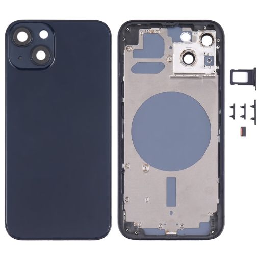 iPhone 13 Black Back Housing Cover with SIM Tray, Side Keys & Camera Lens - 1