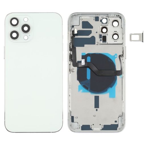iPhone 12 Pro Max White Battery Back Cover with Keys & Charging Module - 1