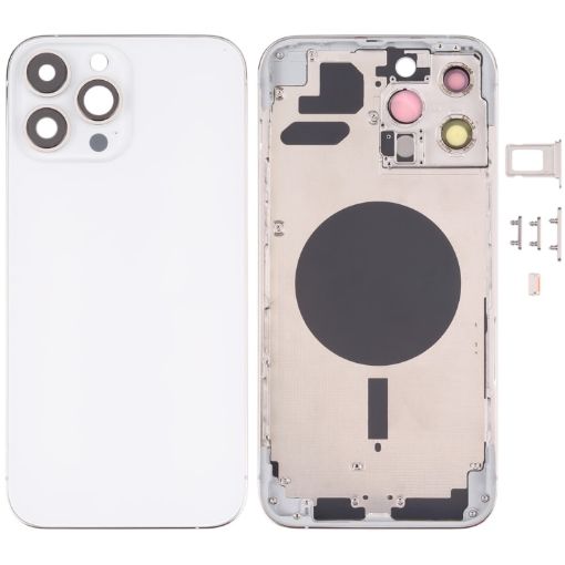 iPhone 13 Pro Max White Back Housing Cover with SIM Tray & Side Keys - 1