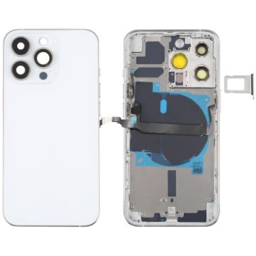 iPhone 13 Pro Battery Back Cover with Side Keys & Flex Cable (White) - 1