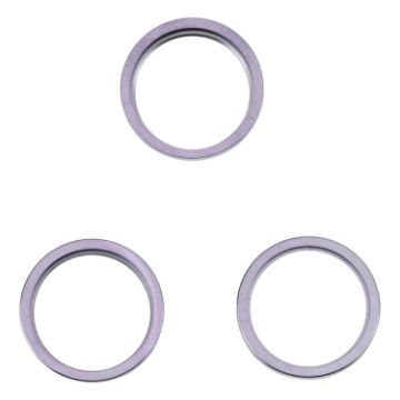 iPhone 14 Pro Rear Camera Glass Lens Protector Ring 3PCS Deep Purple - 1