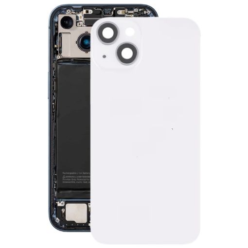 iPhone 14 Glass Back Cover with Flash Bracket & Wireless Charging (White) - 1