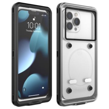 Waterproof Phone Case for 5.9-6.9" Phones, 10m Depth Diving, Black - 1
