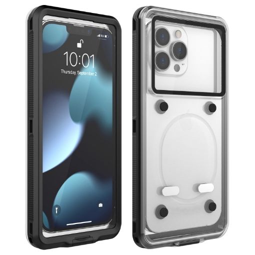 Waterproof Phone Case for 5.9-6.9" Phones, 10m Depth Diving, Black - 1