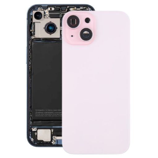 iPhone 15 Plus Pink Battery Back Cover with Camera Lens & MagSafe Magnet - 1