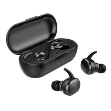 TWS-4 IPX5 Waterproof Bluetooth 5.0 Earphones with Charging Box (Black) - 1