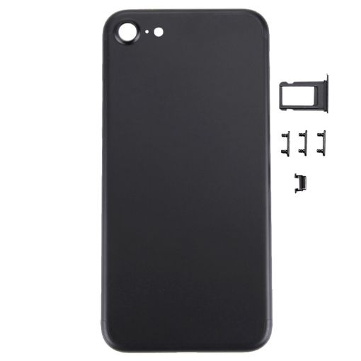 iPhone 7 5-in-1 Full Assembly Housing: Cover, Tray, Keys, Switch (Black) - 1