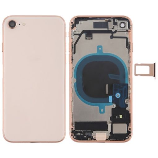 iPhone 8 Rose Gold Back Cover Assembly with Buttons & Speaker Parts - 1